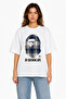 Unisex Women's Men's Bape Burb Plaid Blue Beige Front Printed Oversized Thick Fabric Relaxed Fit T-Shirt - 2