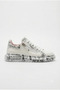 Zrk-X02 Premium Zippered Lace-Up Crocodile White Newspaper Men's Sneaker - 3