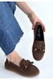 Boriy Brown Leather Powder Suede Ballerina Shoes - 3