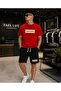 Unisex Wide Cut T-Shirt and Shorts Striped Printed Set