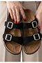 Rıno Black Nubuck Slippers