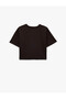 Comfortable Fit Crew Neck Short Sleeve Crop T-Shirt - 6