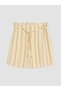 Gencc Quality Women's Shorts with Elastic Waist and Striped Belt - 5