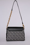 Monogram Printed Cover with Logo and Chain Detail Stylish Women's Shoulder Bag Black - 2