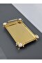 Figured, Metal Handle, Stainless Steel Rectangular Tray Luxury Presentation Tray Light Gold - 6