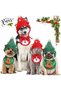 (ec211ec215 Size S)Pet Christmas Costumes, Reindeer-Themed, Hat, Drool Bib, and Apron; Fall/Winter Outfits for Cats and Dogs; Suitable for Small Dogs, Puppies, and Cats - 7