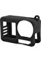Action camera protective case for Action 5 Pro, with anti-loss lanyard, scratch-resistant silicone material, black.