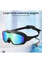 Swimming goggles for men and women, waterproof, anti-fog, UV protection, wide field of vision, leak-proof - black - 2