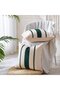 2 Pcs 40x40cm Green Bohemian Woven Cotton-Linen Accent Pillows, Elegant Square Sofa Decorative Cushions with Lace Border - 5