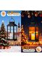2-Piece Outdoor Solar Garden Lantern Set with Flashing LED Candle Lights, IP44 Waterproof Pendant Lights, Terrace, and Patio Decoration, For Balcony - 3