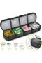 2-Pack 7-Day AM/PM Weekly Pill Organizer Box (4-Times-a-Day, Black) - 3
