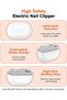 Electric Nail Clippers 2-in-1 Trimmer Polishing Storage LED Light Two-Speed Pearl White - 3