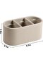 Remote Control Storage Rack - PU Leather - 3 Compartments - Beige - 2