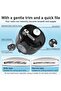2-in-1 Electric Nail Clipper & Buffer with 2.5x Magnifier (black), 3-speed automatic nail trimmer. - 6