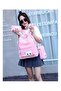 Generic 4-Piece Printed School Backpack Set Pink/White - 2