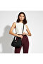 Solid Shoulder Bag with Twist Lock Closure - 2