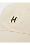 Beige Embroidered H Baseball Cap - 2