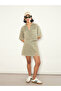 Olive Overdyed Patch Pocket Crop Top And Skorts Co-Ord Set - 2