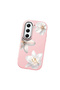 Tecno Camon 40 Pro 5g Compatible Case Camera Protector Pink Silicone Couple Phone Case with Floral Pattern - 3