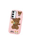 Samsung Galaxy S23 Fe Compatible Case Camera Protector Pink Silicone Couple Phone Case with Bear Pattern - 3