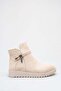 Women's Beige Suede Thermo Sole Smart Padded Zippered Comfortable Short Boots - 3