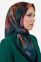 Women's Green Brush Pattern Ready-To-Wear Cotton Muslin Hijab