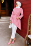 Tie-Waist Asymmetrical Cut Tunic Tsd260265 Pink - 5
