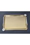 Figured, Metal-Handled, Stainless Steel Rectangular Tray Luxury Presentation Tray Light Gold-Silver - 6
