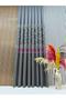 Bohemian Style Fringed Anthracite Gray Hayber Panel Backdrop Curtain 1X3 Fine Pleat [Single Panel] Cannot Be Ironed - 2