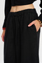 Women's Wide Leg Comfortable Cut 100% Linen Trousers with Elastic Waist - 3
