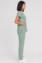 Women's V-Neck Bat Sleeve Biscuit, Mold Green, Turquoise Belinda Fabric Scrubs Set - 3