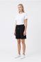 Women's Black Above-Knee Shorts Relaxed Fit Casual Sports Bermuda Shorts with Pockets and Laces - 3