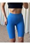 Ribbed Biker Leggings - Saks Blue - 3