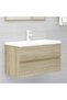 Sink Cabinet with Built-in Basin Sonoma Oak Engineered Wood
