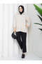 Rubber Detailed Front Patched Hijab Jacket Rc3137 - 4