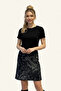 Women's Leopard Gray Anthracite Black Unlined Patterned Skirt 20857 a - 4