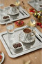 6-Piece Stainless Steel Square Model 6-Piece Coffee Tray Luxury Presentation Tray with Butterfly Accessories - 3
