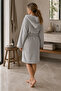 La Notte Cotton Knit Hooded Bathrobe XL Gray - 2