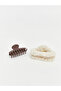 Mixed Heart Figured Plush Detailed 2-Piece Latch Buckle - 2