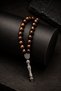 8mm Octagonal Hawk's Eye Natural Stone Prayer Beads and Bracelet Set Medium Size Men's Premium Design - 8