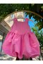 Girl's Pink Floral Balloon Puffy Birthday Evening Dress