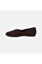 Women's Brown Leopard Patterned V-Cut Suede Ballerinas - 3