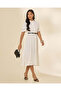 Women Cream Embellished Midi Dress - 4