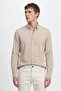 Waffle Patterned Travel Beige Men's Shirt - 4