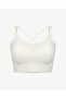Laser Cut Seamless Cross Strap Ghost Bra Ecru - 2