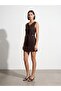 90943 Lyocell V-Neck Belted Dress-Brown