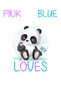 Pink Blue Mommy Loves You Printed Children's T-Shirt - 3