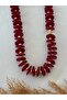 Gold Detailed Disc Shaped Bead Necklace