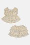 Toddler Girl 2 Pieces Floral Print Top And Skort Set, Multicolor - 2