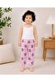 Unisex Children's 2-13 Years Old White 100% Cotton Thread Strap Undershirt and Cuffed Patterned Pajama Bottom Set Comfortable Fit - 2